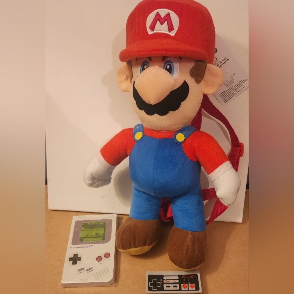 Super Mario brother backpack Gameboy notebook NES Controller skateboard